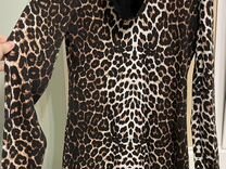 Платье женское длинное леопардовое