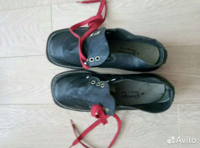 Лыжные ботинки кожаные с креплением