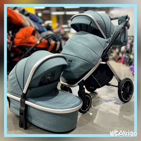 Новая коляска luxmom 750 3в1 бирюзовая