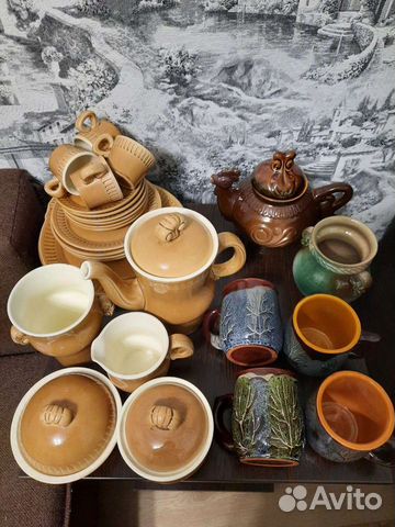 Чашки,чайник,ваза,сервиз керамика,ретро,винтаж,ссс