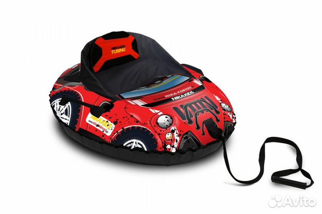 Тюбинг ватрушка овальный машинка 95 см со спинкой