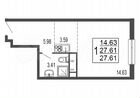 Квартира-студия, 27,6 м², 13/17 эт.
