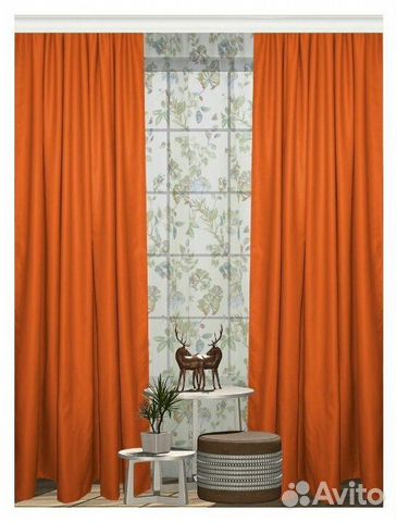 Шторы новые софт оранжевые