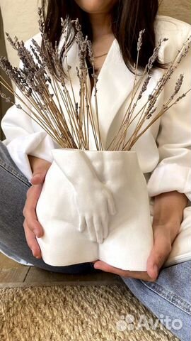 Кашпо женское тело, изделия и подарок из гипса