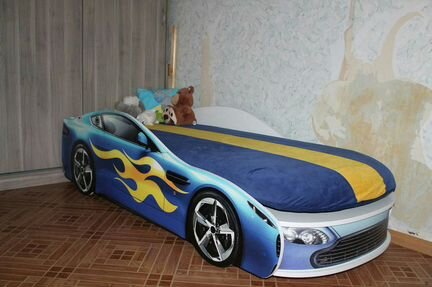 Кровать-машина «Бондмобиль синий»