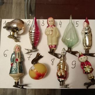 Елочные игрушки СССР на прищепке
