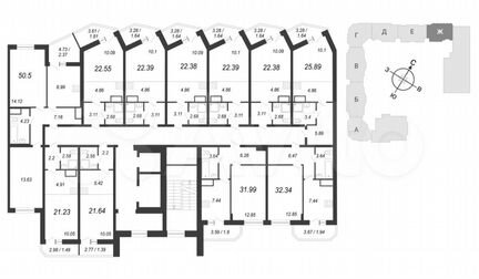 Квартира-студия, 22,4 м², 14/16 эт.