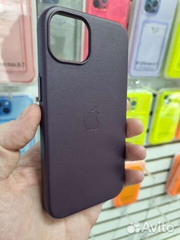 Чехол iPhone 13 Leather Case MagSafe фиолетовый