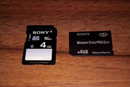 Карты памяти Sony memory pro duo