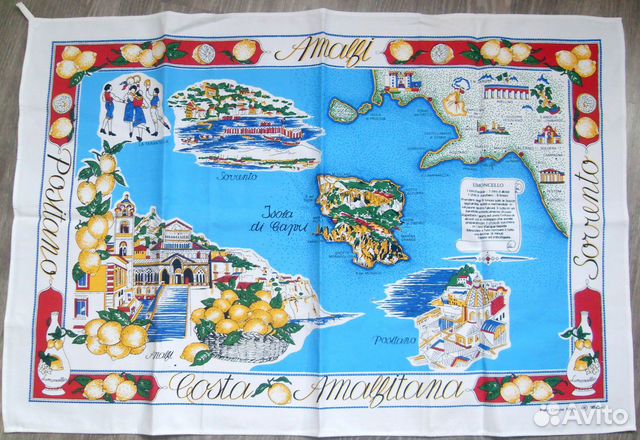 Салфетка Кухонное полотенце Италия Хлопок Декор