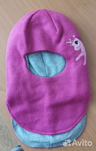 Шапка шлем для девочки. Новая. Зима. Р. 2