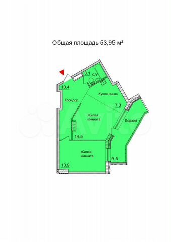 2-к. квартира, 54 м², 10/21 эт.