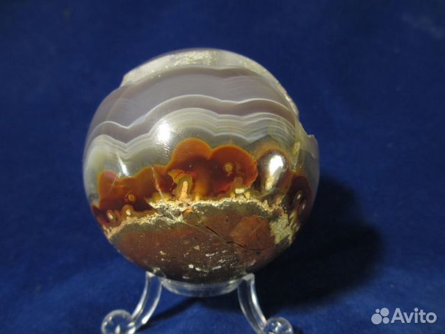 Шар из камня Агат Горный хрусталь Нарсарсукит и др