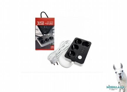 Сетевой фильтр - 4 розетки + 3 USB (по 2.4A)