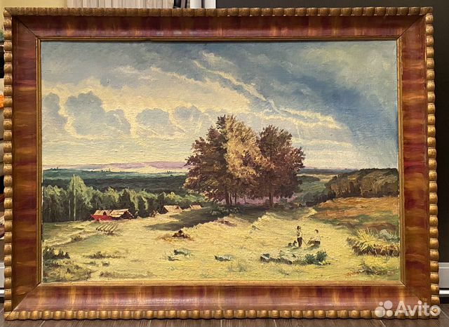 Картина Деревня летом перед дождем