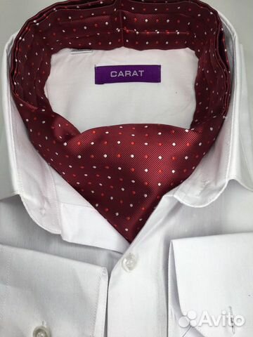 Новый Аскот-шейный платок бордовый в горошек