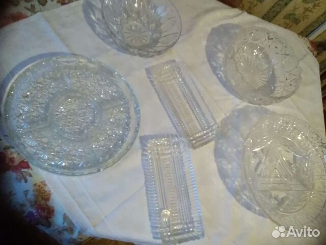 Хрустальная ваза, салатница, селедочница