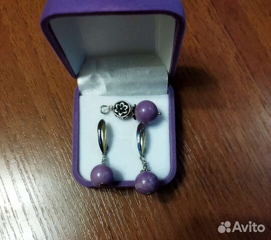 Серебряные серьги с натуральными камнями