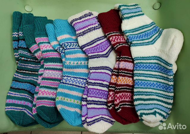 Носки ручной вязки шерстяные