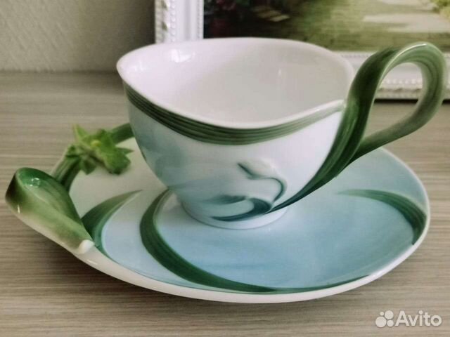 Чайное пара лепной фарфор