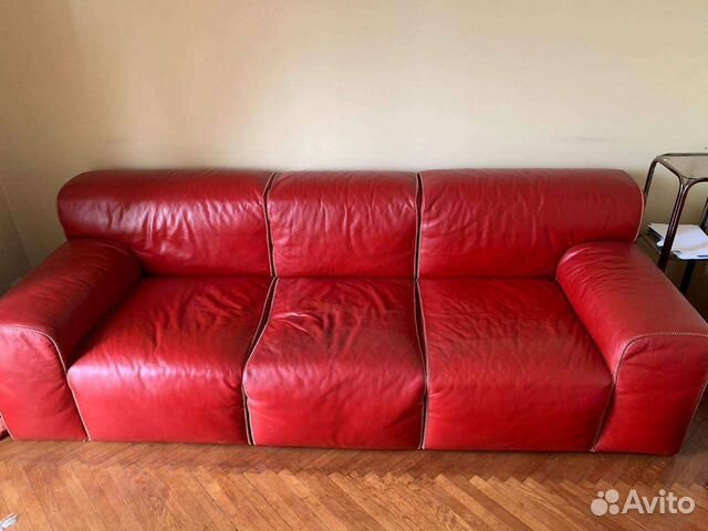 Кожаный диван 2.60 длина (натуральный)