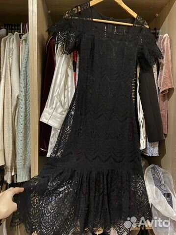 Платье vero moda 40-42 новое кружево черное