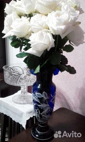 Ваза. Стекло/Богемия. Винтаж. Роскошная