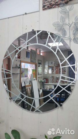 Зеркалозеркало круглое с пескоструйным рисунком