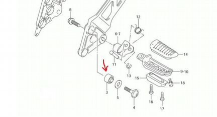 09319-08047-000 Втулка подножки мотоцикла Suzuki