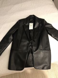 Пиджак zara из эко кожи