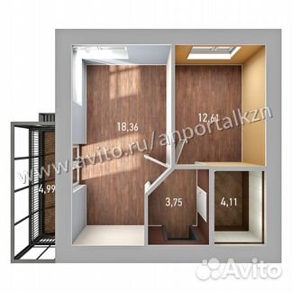 1-к квартира, 40.3 м², 3/19 эт.