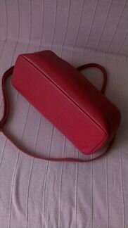 Новая кожаная сумка саквояж розовая