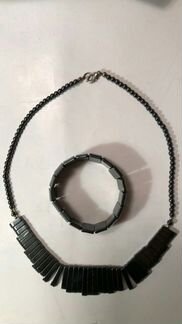Колье и браслет из гематита