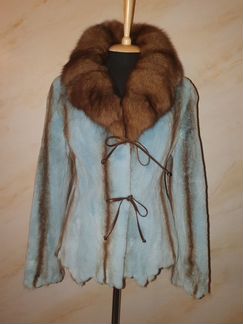 Шуба с соболем из щипаной норки