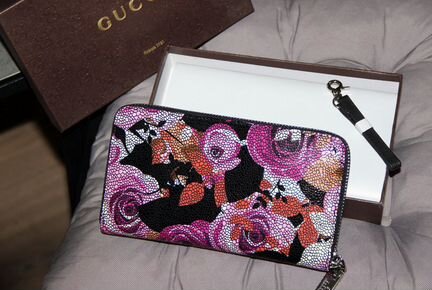 Женский кожаный кошелек клатч -Gucci- laser new 2
