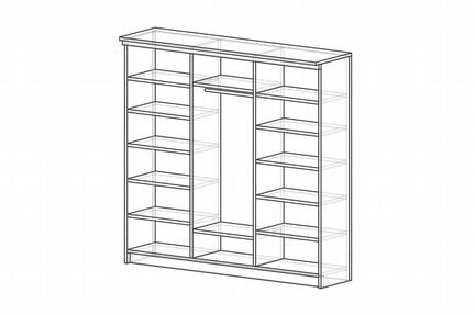 Шкаф-купе 2-х дверный 204 см белый, с двумя зеркал