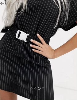 Чёрное платье-футболка PrettyLittleThing