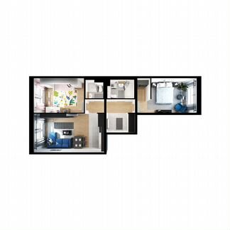 2-к квартира, 69.7 м², 11/15 эт.