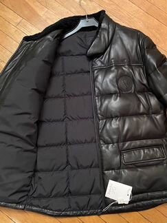 Кожаный пуховик новый