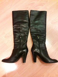 Кожаные демисезонные сапоги р. 37-37,5