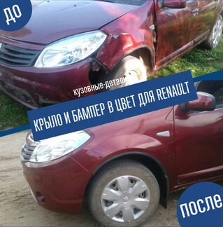 Бампер Рено Сандеро заводской цвет
