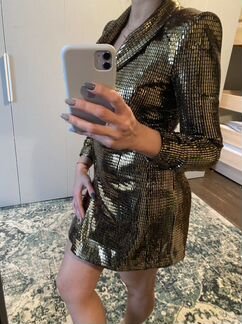 Платье Zara с пайетками новое S