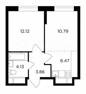 2-к квартира, 37.4 м², 20/30 эт.