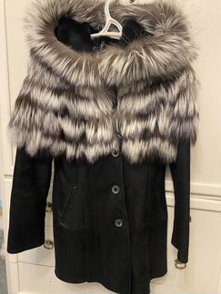 Дубленка натуральная с чернобуркой, размер 42-44 В