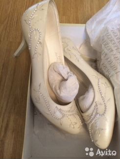 Туфли свадебные кожаные