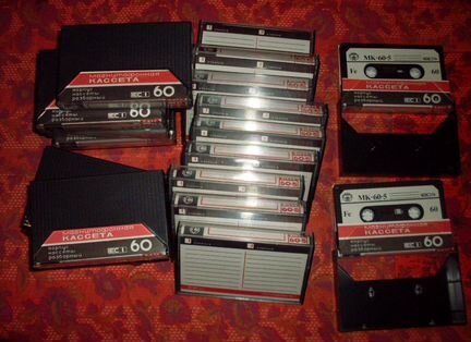 Аудиокассеты новые мк 60-5 - 20штук