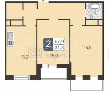 2-к квартира, 67.9 м², 5/11 эт.