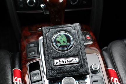 Обложка кожаная с номером авто флотер
