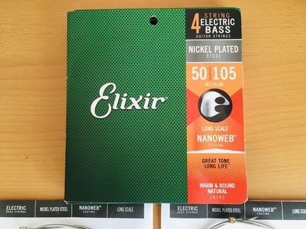 Струны для бас гитары Elixir 50/105