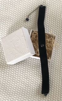 Чокер бархатный с речным жемчугом ручной работы